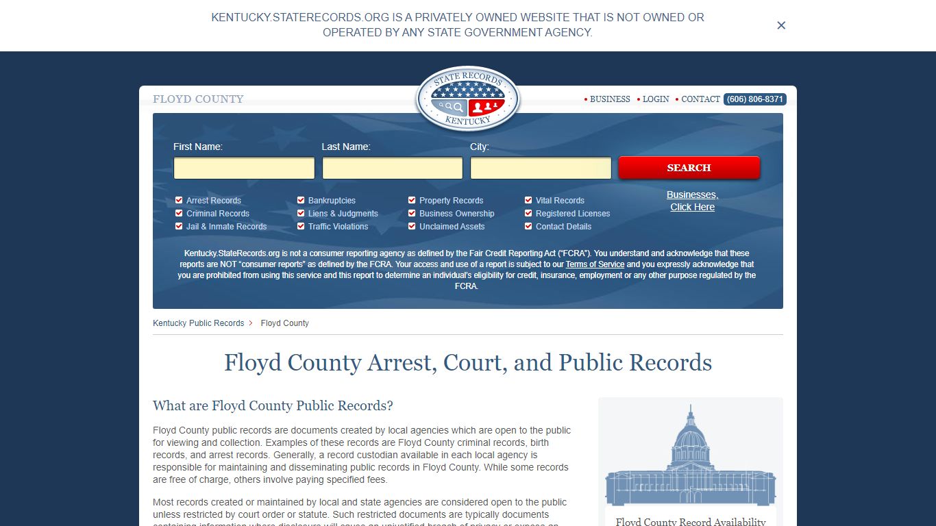 Floyd County Arrest, Court, and Public Records